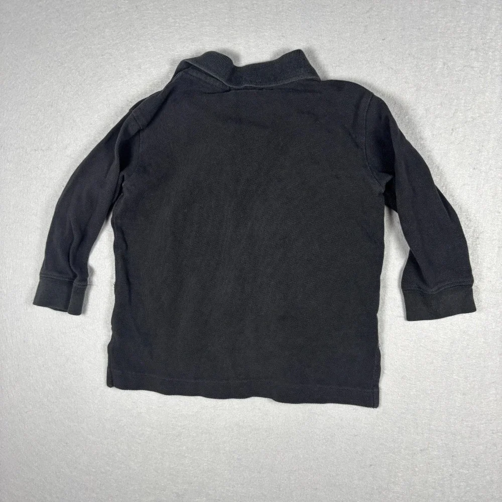 Polo Ralph Lauren Toddler Boys 2/2T Black Long Sleeve Polo Shirt Red Pony Cotton